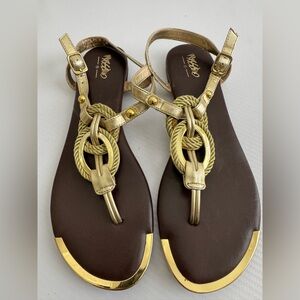 Mossimo Supply Co. Metallic Gold and Brown Sandals